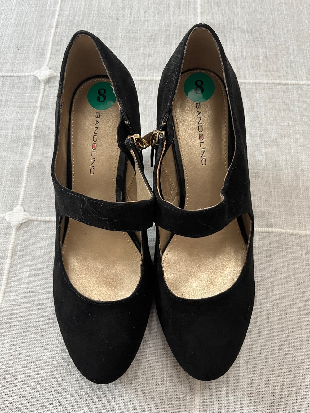 Bandolino Black Suede Mary Jane Platform Heels - Picture 4 of 6